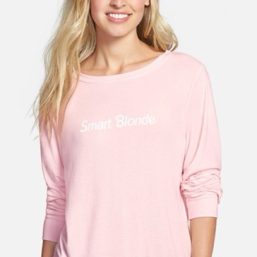Wildfox Crewneck Sweater in light pink Smart Blonde size S
